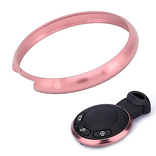 Couverture D'anneau de Porte-clés, Akozon Aluminium Intelligent Couverture de Garniture de Jante D'anneau de Porte-clés Remplacement pour Mini R55 R56 R57 R58 R59 R60(Rose)