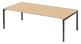 BISLEY Cito Chefarbeitsplatz/Konferenztisch, 650-850 mm höheneinstellbares U-Gestell, Metall, Mp334 Dekor Ahorn, Gestell Anthrazitgrau, 120 x 240 x 85 cm