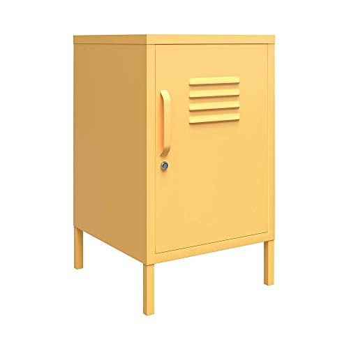 DHP Furniture Cache Metal Locker End Table Yellow