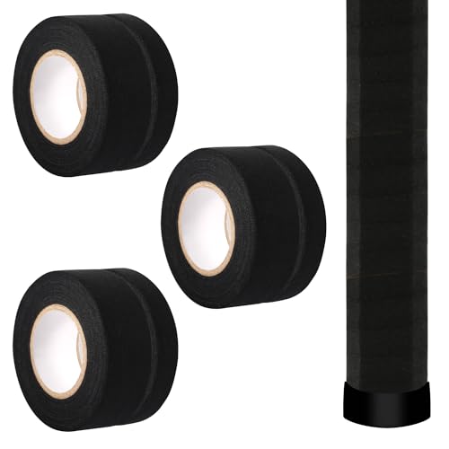 PEUTIER 6pcs Lacrosse Tape for Stick, Cotton Hockey Stick Tape 1in and 1/2in Non-Precut Lax Tape Sweat-Absorbent Athletic Tape for Sports Lacrosse Bats Baseball (Black)