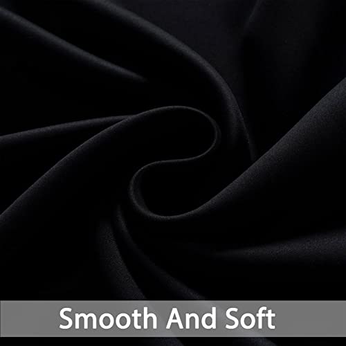 Yakamok Blackout Room Darkening Curtain Panel - Window Treatment Panel for Home Theater, Noise Reducing Drape/Drapery, 52 inches Wide by 84 inches Long, 1 Piece, Black