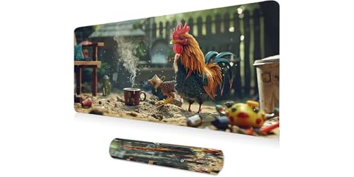 Alfombrilla ratón XXL Cabaña del gallo con bordes reforzados y base de goma antideslizante