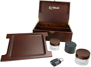 Q-Trendz Handmade Wooden Bamboo Stash Box for Herbs & Accessories - Comes