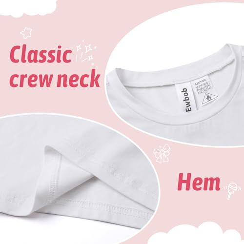 Image of Girls Cotton Long Sleeve Shirts Kids T Shirts Lightweight Breathable Casual Classic Tee Top for Children Age 3-14 Years