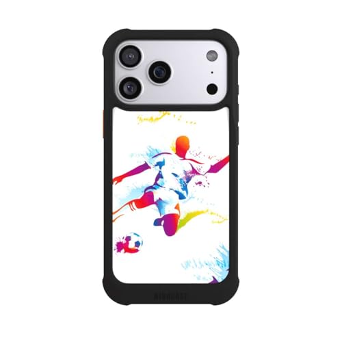 Coque iPhone 17 Pro Max antichoc football noire pour éviter les cassures d'écran MagSafe
