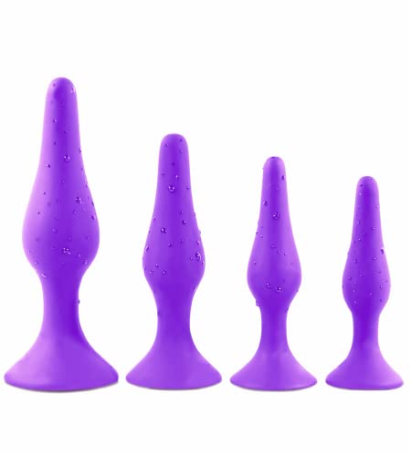 Anal Plug Training Set - Silicone Anal Sex Toys For Beginners And Advanced - Anal Butt Plugs Starter Kit For Women And Men - 3 Piece Soft Waterproof Silicone Butt Sex Trainer (Purple) #TOP2