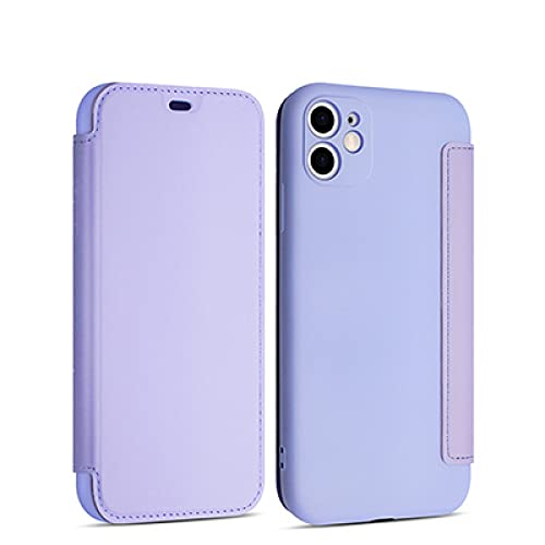 Étui en silicone liquide iPhone 13 Pro Max avec rabat et porte-carte