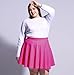 Moon Wood Plus Size Skater Skirt for Women Stretchy Flared Casual High Waisted Mini Skirt for Daily Theme Parks Rose Pink