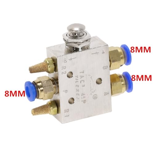 Interrupteur pneumatique TAC2-41P 1/8 vanne mécanique bouton-poussoir 2 positions 5 voies - 3