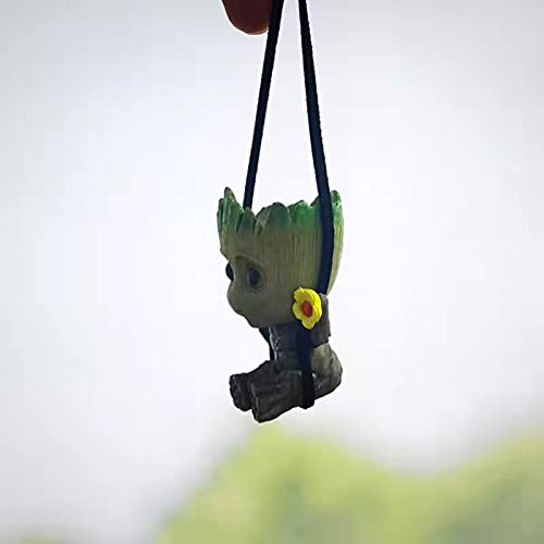 Car Hanging Accessories,Swing Smiling Little Tree Man,Car Mirror Hanging Accessories,Car Decoration Charm Pendant,Car Mirror Suspension Decoration,Car Charm Decoration,Lanyard: 70Cm Adjustable Length #TOP2