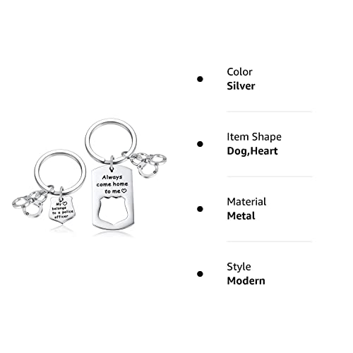 Ukodnus 2Pc Police Officer Gifts Always Come Home To Me Matching Keychain Policeman Valentines Fathers Birthday Day Gifts For Husband Boyfriend Dad #TOP4