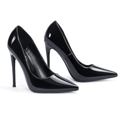GENSHUO Women's 4.7 Inch Pumps Pointy Toe Stiletto Sexy High Heels Work Party Wedding Shoes2