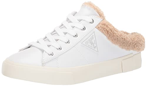 GUESS Women's Wilda Sneaker, White/Honey, 10