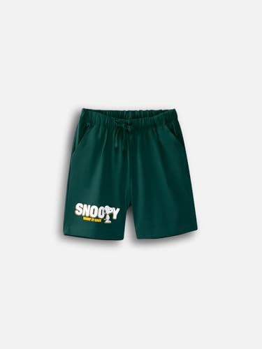Image of Nap Chief Kids Official Peanuts Snoopy Printed Boys & Girls Cotton Co ord Sets, T Shirt and Shorts for Casual Wear