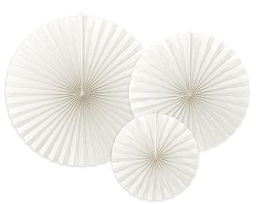 PartyDeco Satz von Seidenpapier Rosetten- gebrochen weiß- Dekoration hängende Fans Papier Rosetten Papier Stern Tissue Pumpen Silvester Hochzeit Geburtstag Baby Shower hängende Dekorationen