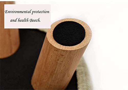 Taburete tapizado de madera para descansar las piernas y guardar objetos 6