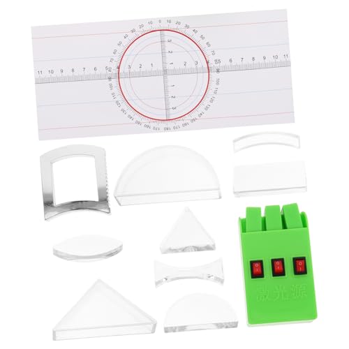 Kit de óptica física con lentes cóncavas y espejo cóncavo
