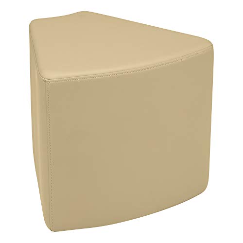 Image of Sprogs 18 inch H Structured Wedge Stool -Flexible Modular Collaborative Soft Seating for Office, Home, Lounge and School Classrooms with Durable Frame -Sand (SPG-1003N-SD-A)