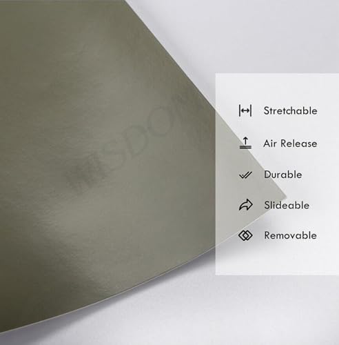 Image of WISDOM Matte Satin Milltry Green Vinyl Car Wrap Air Release, Self Adhesive, Vehicle wrap Sheet for Automotive Bike, Scooty DIY Exterior Interior Decoration (Milltry Green, 20 Inch X 7 Feet)