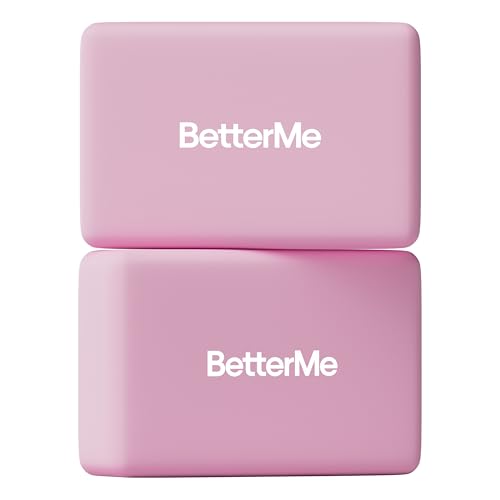 BetterMe Yoga Blocks Set of 2 – High Density Foam Yoga Blocks for Stretching, Pilates & Workouts – Lightweight Non-Slip Exercise Blocks for Flexibility & Balance (Raspberry Pink)