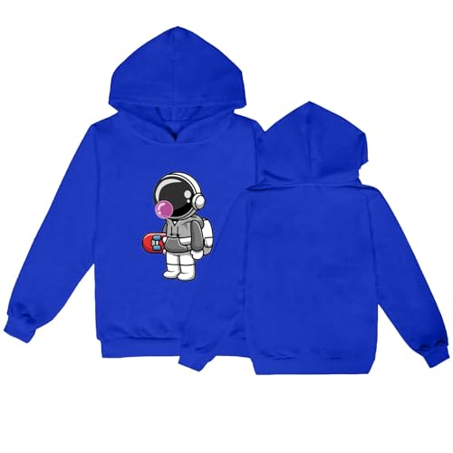 Kids Girl Boys Graphic Hoodies Toddler Long Sleeves Warm Sweatshirts Solid Color Leisure Pullover (Blue, 3-4 Years)