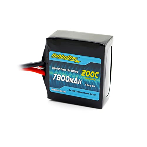 HobbyStar 7800mAh 7.4V, 2S 50C LiPo Battery, Drag-Race Pack