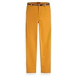  Scotch & Soda Maison Damen AMS Blauw Slim fit Chino in Stretch Twill with Belt Hose, Gelb (New York Yellow 3301), 36W / 30L