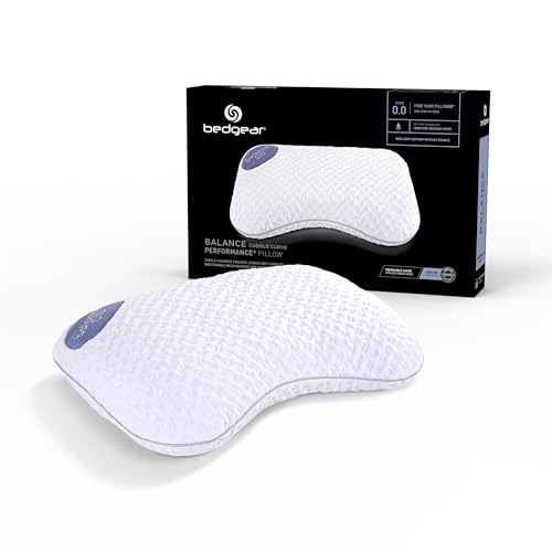 Bedgear Balance Cuddle Curve Performance Pillow - Size 0.0 - Moisture-Wicking Pillow for Side Sleepers - Medium Firmness Bed Pillow- Hypoallergenic, Washable Removable Cover - 20