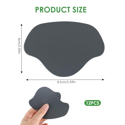 Image of Inside Shoe Heel Repair Patches, Self-Adhesive Shoe Hole Patch Kit for Sneaker Mesh Sports Tennis Work Hiking, Quick Fix for Inner Heel or Toe Holes (Grey (12 Pcs))