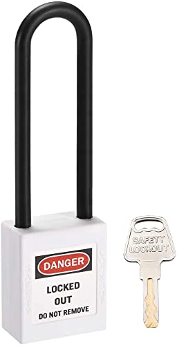 Image of Lockout Tagout Locks Safety Padlock Loto Locks Keyed Alike PA Lock Out Tag Out Steel Shackle Small Luggage Padlocks White 1PCS