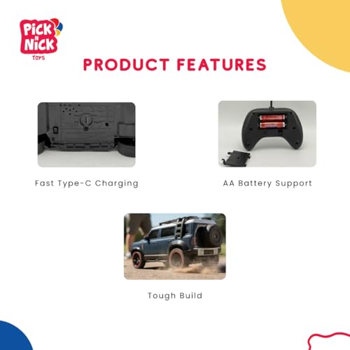 Image of Defender Remote Control Car Toy for Kids | 1:18 Scale RC SUV | Water Spray Feature, Music & Auto Mode | Realistic Off-Road Toy Car for Boys & Girls Age 4+