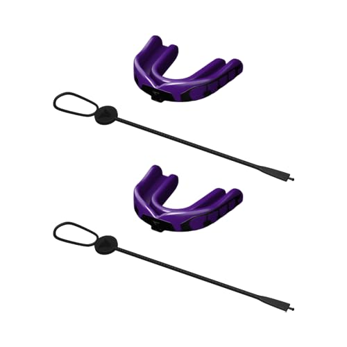 Velocity Champion Junior Mouthguard, 2 Pack, Black & Purple - for Ages 5 to 10 - Ideal for Lacrosse, Football, Hockey, Basketball, Soccer, Boxing,