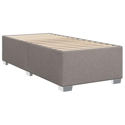 vidaXL Bettgestell, Bett mit Bettfüße Lattenrost, Polsterbett für Schlafzimmer, Einzelbett Bettrahmen, Modern, Taupe 100x200cm Stoff vidaXL Bettgestell, Bett mit Bettfüße Lattenrost, Polsterbett für Schlafzimmer, Einzelbett Bettrahmen, Modern, Taupe 100x200cm Stoff