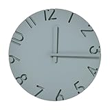 Genérico Orologio da parete | Orologio da parete 30 centimetri con texture in cemento e numeri 3D, decorativo da parete, per soggiorno, cucina, ufficio, camera da , aula e casa di campagna