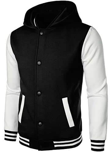 HOOD CREW Mens Casual Sports Varsity Jacket Fashion Hooded Letterman Jackets2