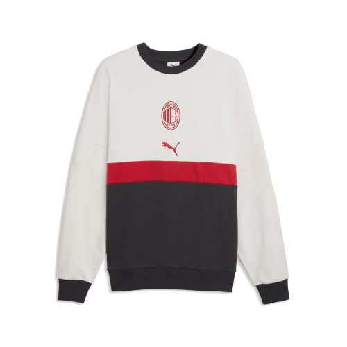 PUMA Men's AC Milan Football Culture Relaxed Crew Sweatshirt, Vapor Gray-Flat Dark Gray AH26, Medium Acm Ftblculture Sweat