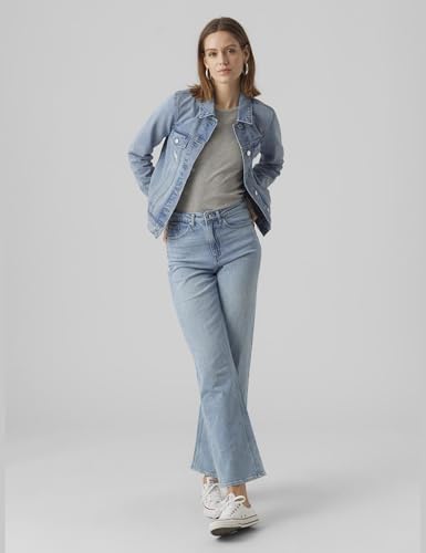 VERO MODA Damen Jacke 10279789 Light Blue Denim S – Ansicht 2