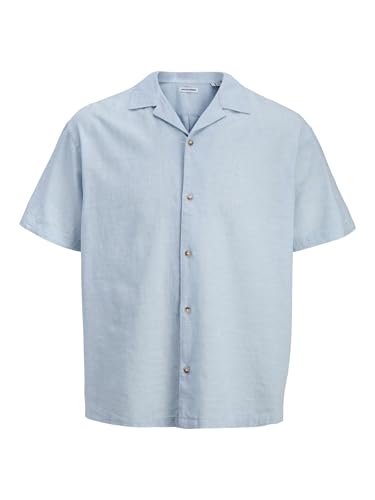 JACK & JONES Jjesummer Linen Blend Resort T-Shirt SS Sn, Bleu céleste, XXL Hommes