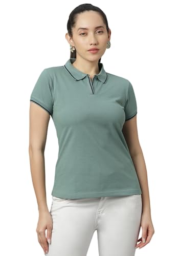 Image of Wear Your Opinion Womens Premium Pique Polo Collar Neck T-Shirt Womens Premium Pique Polo Collar Neck T-Shirt (Design: Tipped Polo)