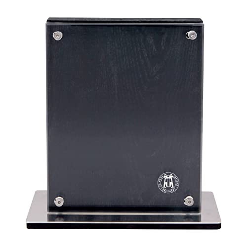 Schmidt Brothers - Black Midtown Magnetic Knife Block, Universal Cutlery Storage For 8-10, Acacia Hardwood And Acrylic Shield #TOP21