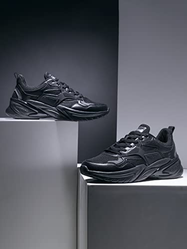 Red Tape Men Black Walking Shoes