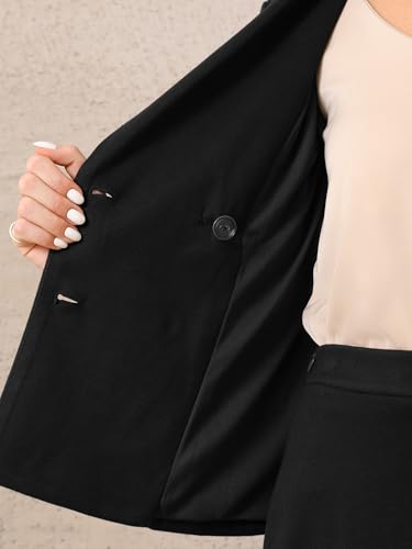 Women's 2 Piece Skirt Suit Set 2025 Fall Winter Double Breasted Blazers and A-Line Skirts4