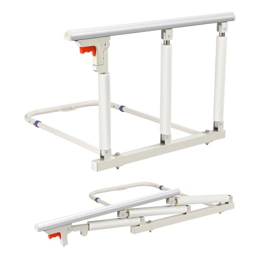 Ixdregan Barandillas de Cama para Seguridad de Adultos Mayores, manija Plegable para Barra de Ayuda para cabecera, Agarre de protección para prevención de caídas, Barrera Seguridad niños Cama 68x45cm