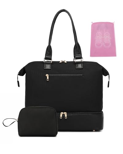 Weekender Bags for Women, Large Duffle Travel Tote Bag with Shoe Compartment,Personal Item Carry On Overnight Hospital Bag