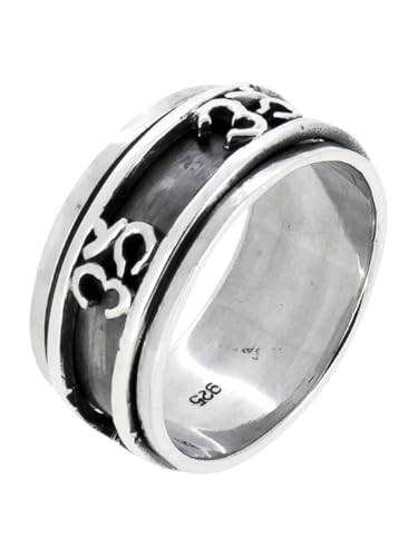 Bague en argent sterling 925 motif Om, l'excellence de la gravure ciselée