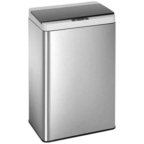 BestOffice 13 Gallon(50L) Trash Can Stainless Steel Kitchen Garbage Can