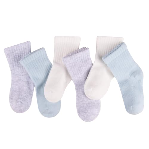 Bella Seamless-Toe Turkish Cotton Ribbed Crew Socks - Stylish and Cozy 6-Pack Baby & Toddler Socks2
