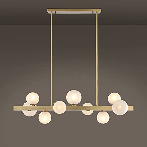 Lampe à manger droplight suspendu léger en laiton doré et globes de style rétro