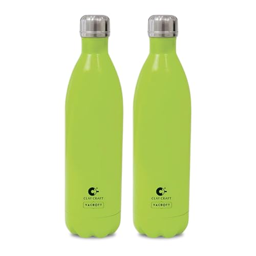 Image of Clay Craft Vacbott Stark Solid Double Walled|18 Hours Hot and 24 Hours| Cold Water Bottle Vacuum Insulated Flask Bottle 1000 ml|2 Piece|Leak Proof|Office Bottle|Gym|Home|Kitchen
