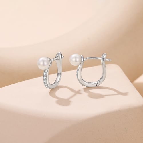 Image of BISAER Silver Huggie Hoop Earrings for Women, 925 Sterling Silver Post Star Small Hoop Earrings Hypoallergenic Lightweight Everyday Jewelry Gift Cute